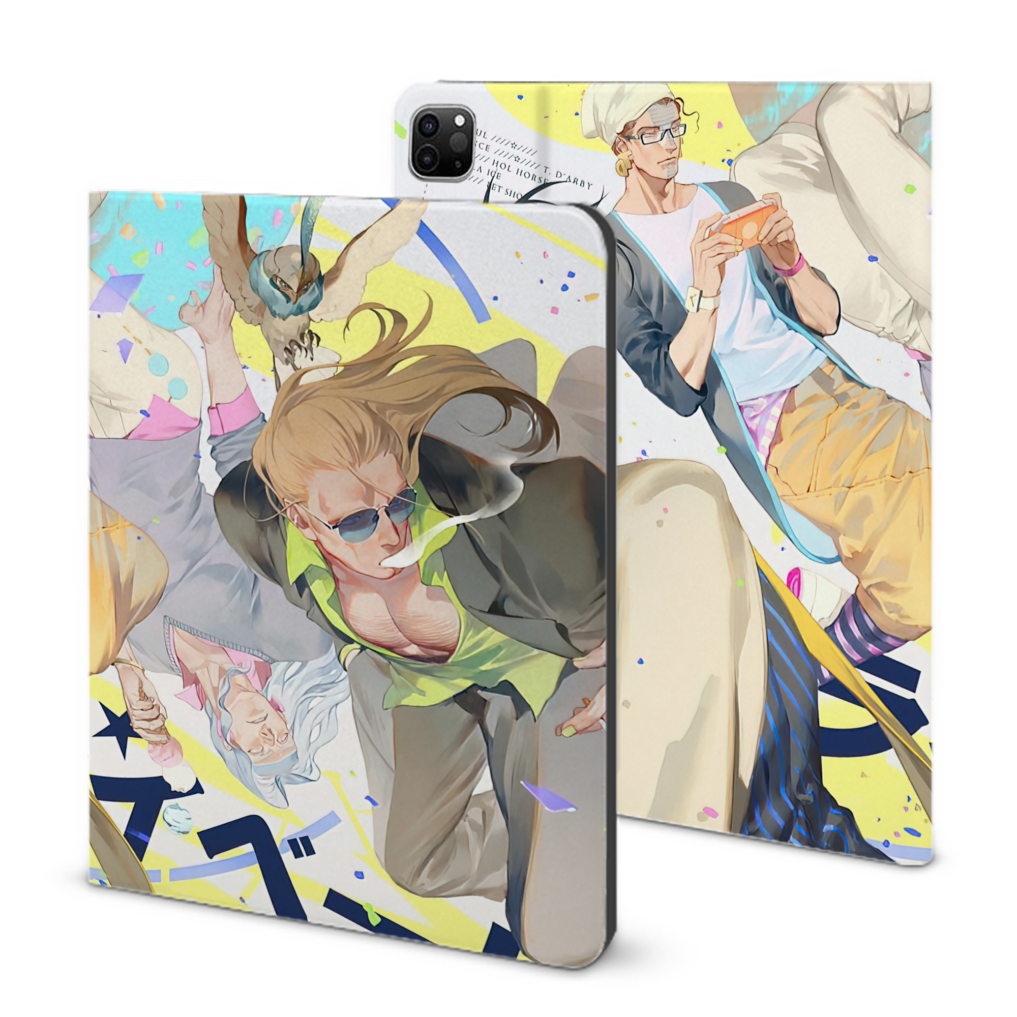 （画像用） ジョジョの奇妙な冒険 JoJo's Bizarre Adventure IPad ケース ブック型 PUレザー TPU 耐衝撃 軽量 薄型 ペン収納なし 全面保護 IPad 各モデル対応